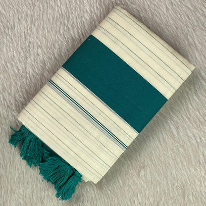 Pure Cotton Kerala Set Green