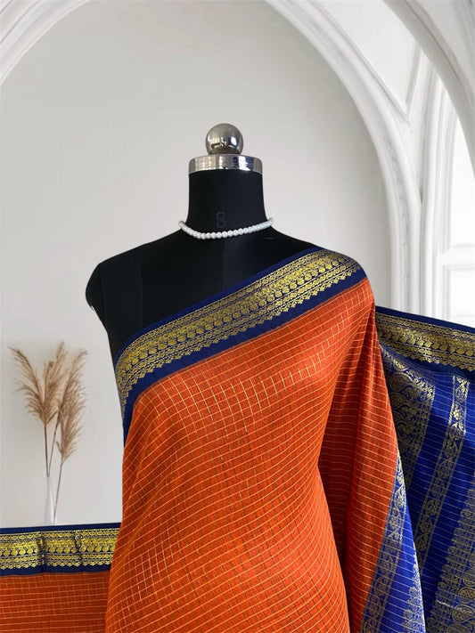 Kalyani Cotton Saree in Lime & Bottle Green Combination