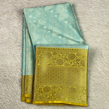Devanshi – Premium Silk Saree with Rich Golden Zari Border