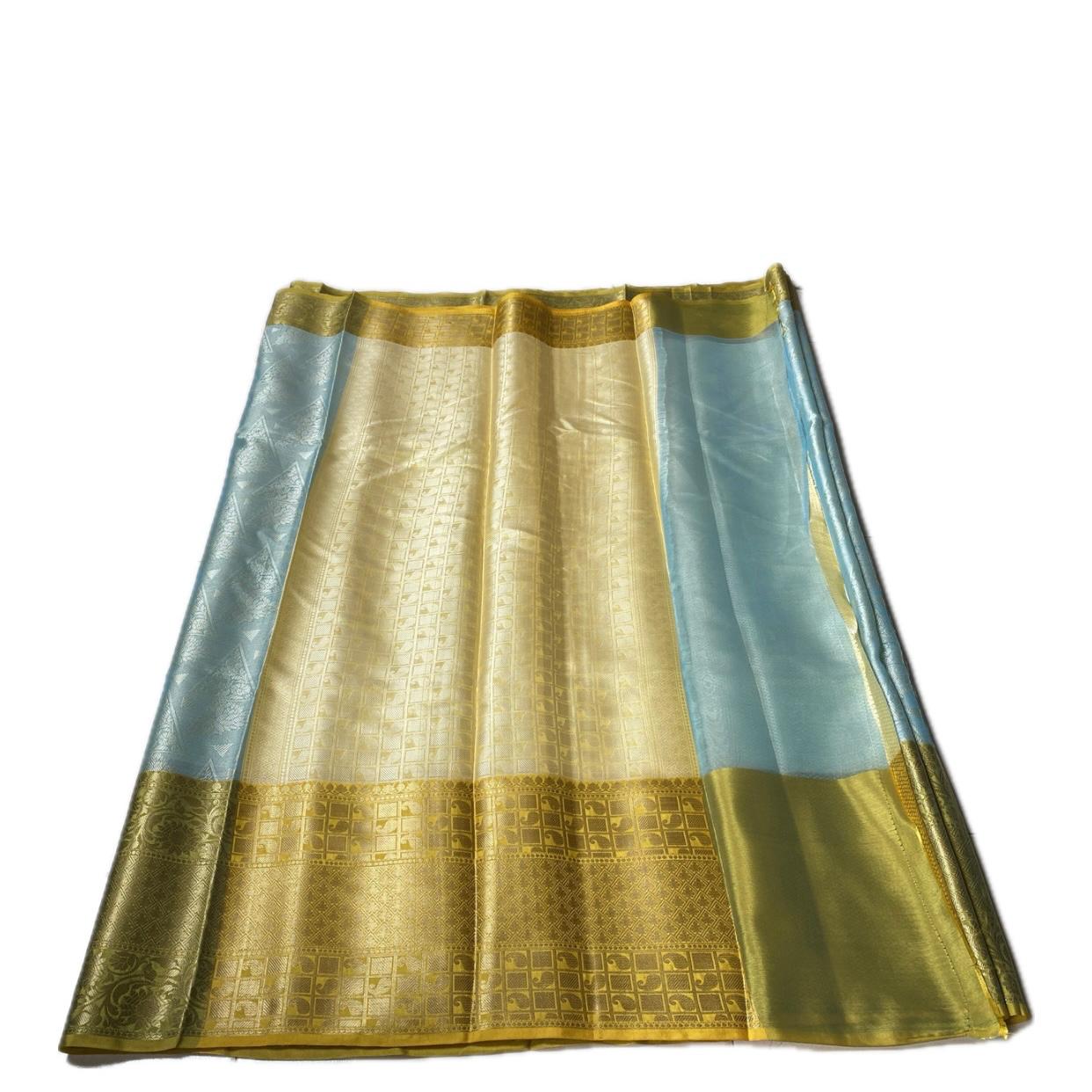 Devanshi – Premium Silk Saree with Rich Golden Zari Border