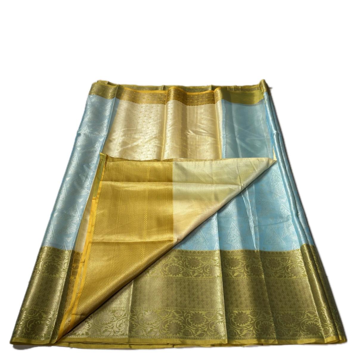 Devanshi – Premium Silk Saree with Rich Golden Zari Border