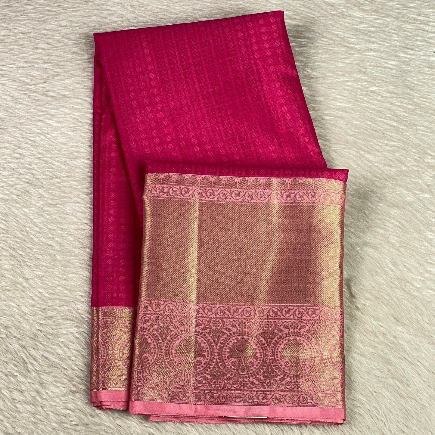 Devanshi – Premium Pink Silk Saree with Rich Pastel Pink Zari Border