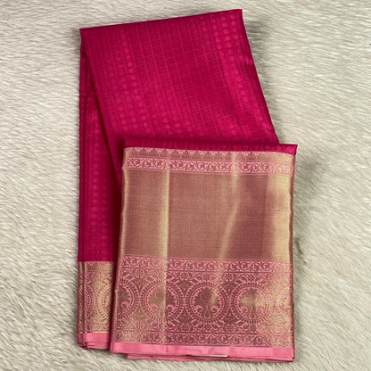 Devanshi – Premium Pink Silk Saree with Rich Pastel Pink Zari Border
