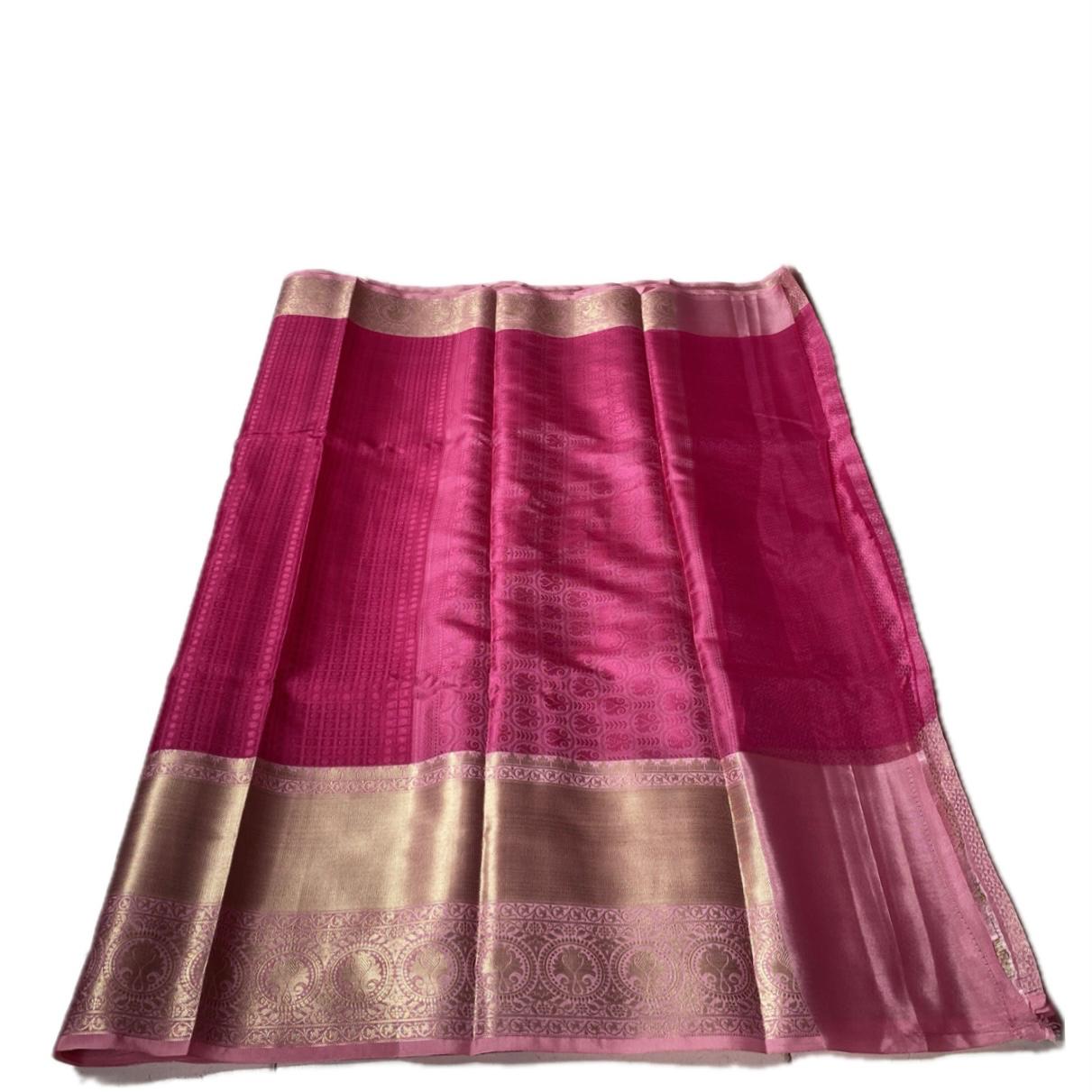Devanshi – Premium Pink Silk Saree with Rich Pastel Pink Zari Border