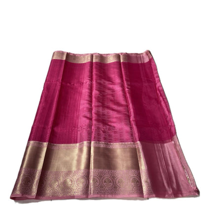 Devanshi – Premium Pink Silk Saree with Rich Pastel Pink Zari Border