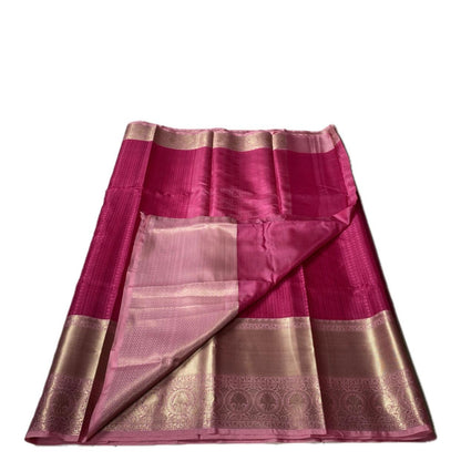Devanshi – Premium Pink Silk Saree with Rich Pastel Pink Zari Border