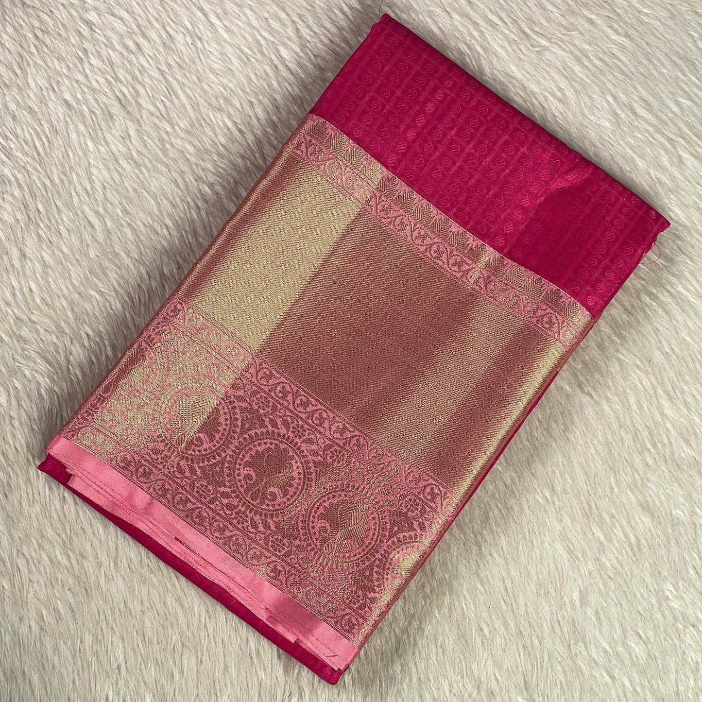 Devanshi – Premium Pink Silk Saree with Rich Pastel Pink Zari Border