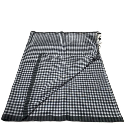 Soft Mul Cotton Checks Saree Black