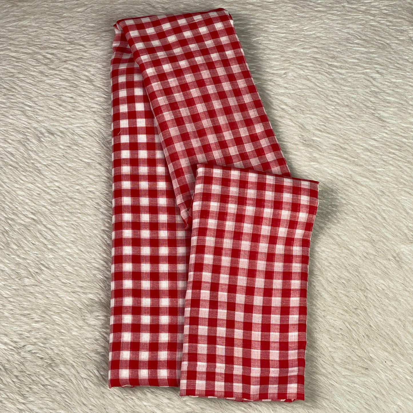 Soft Mul Cotton Checks Saree Red
