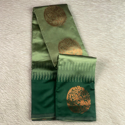 Kaveri Traditional Dual-Shade Silk Saree with Zari Border Green