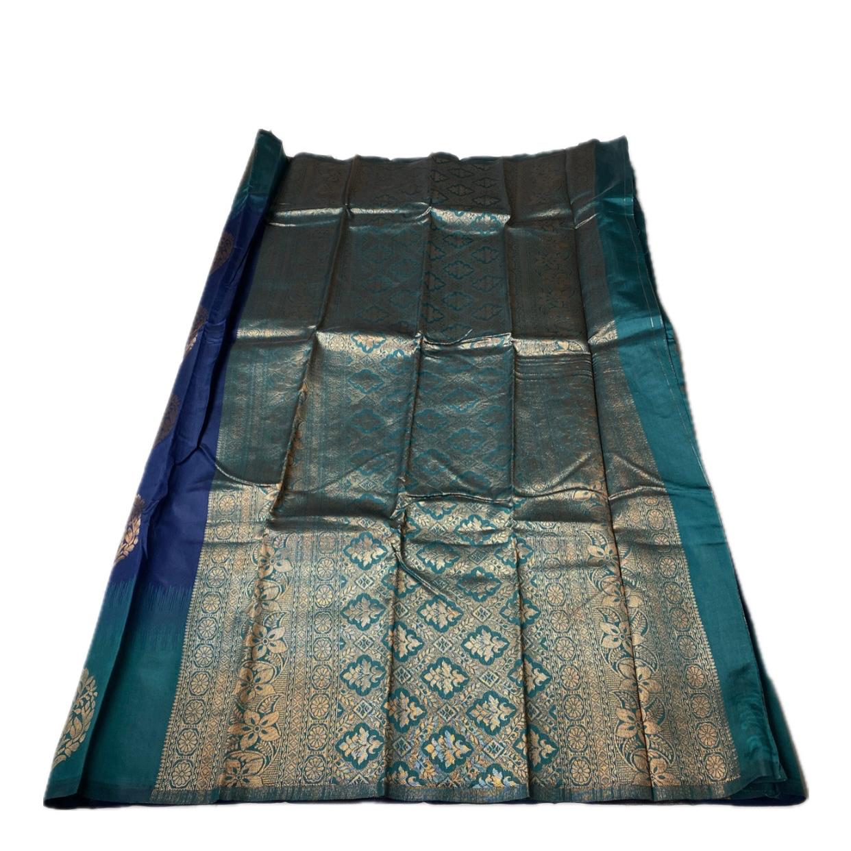 Kaveri Traditional Dual-Shade Silk Saree with Zari Border Blue