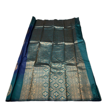 Kaveri Traditional Dual-Shade Silk Saree with Zari Border Blue