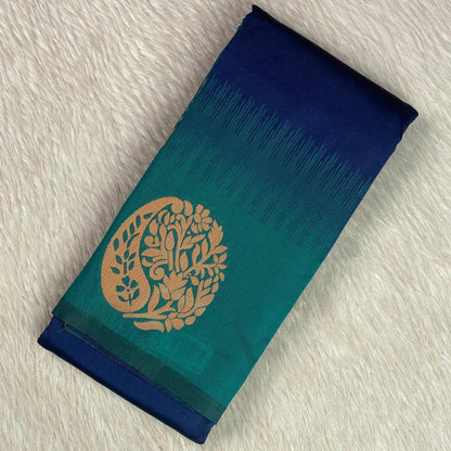 Kaveri Traditional Dual-Shade Silk Saree with Zari Border Blue