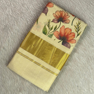 Gopika Soft Tissue Kasavu Saree with Floral Design