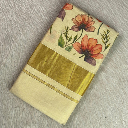 Gopika Soft Tissue Kasavu Saree with Floral Design