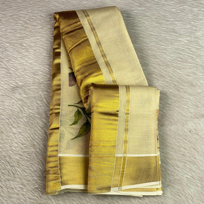 Gopika Soft Tissue Kasavu Saree with Floral Design