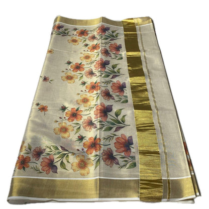 Gopika Soft Tissue Kasavu Saree with Floral Design
