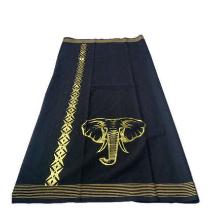 Elephant Golden Foil Printed Dhoti for Men