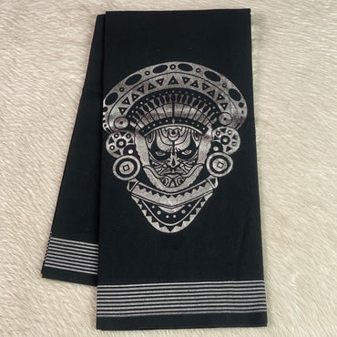Theyyam Silver Foil Printed Dhoti for Men