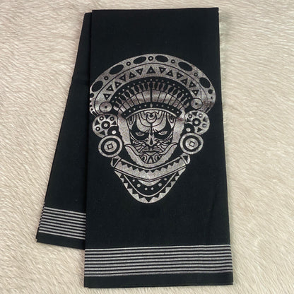 Theyyam Silver Foil Printed Dhoti for Men