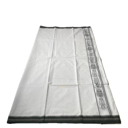 Onam Theme Special Black Printed Kerala Kasavu Mundu