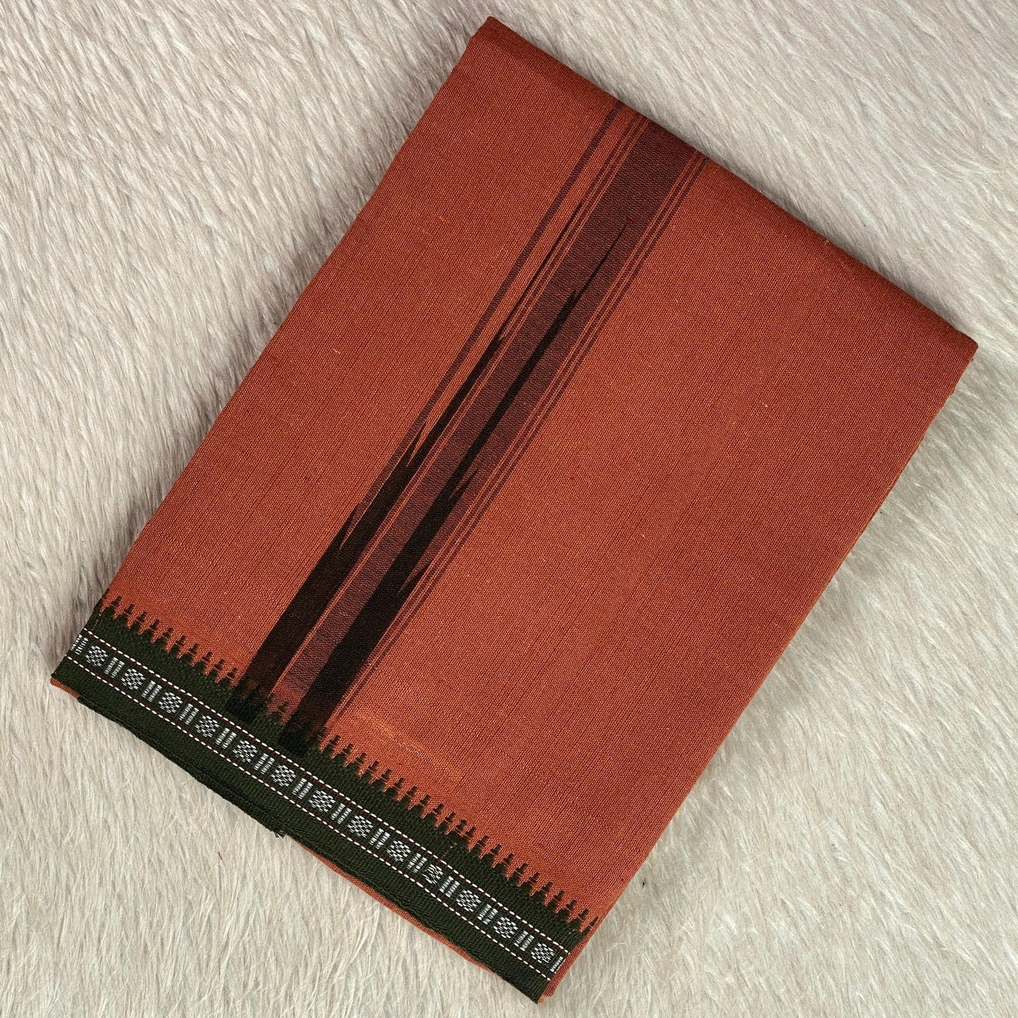 Terracotta Red Kavi Dhoti with Chutti Print
