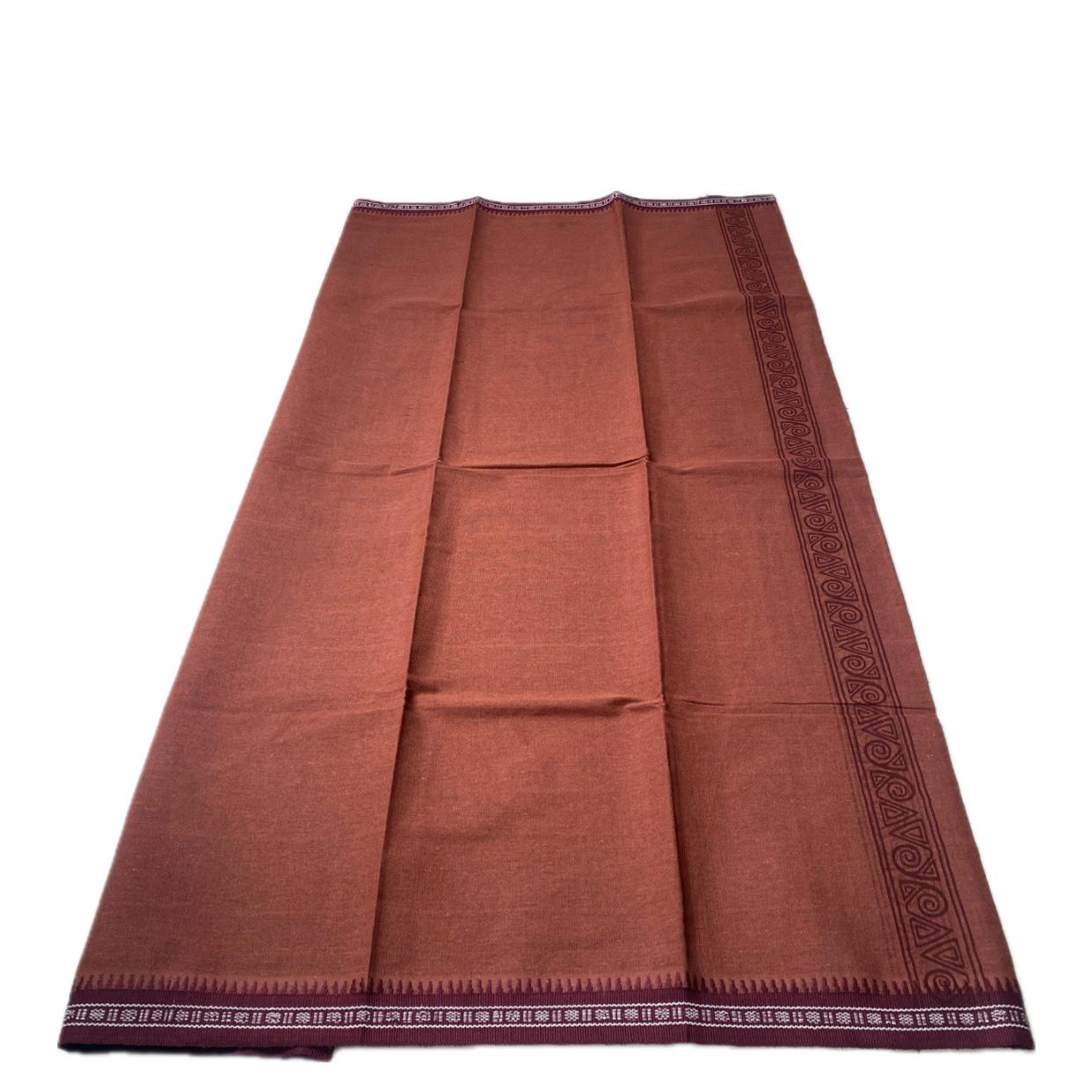 Kavi Cotton Mundu with Maroon Border
