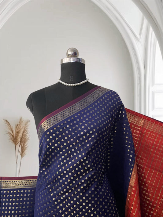 Priya Banarasi Butti Silk Saree Blue