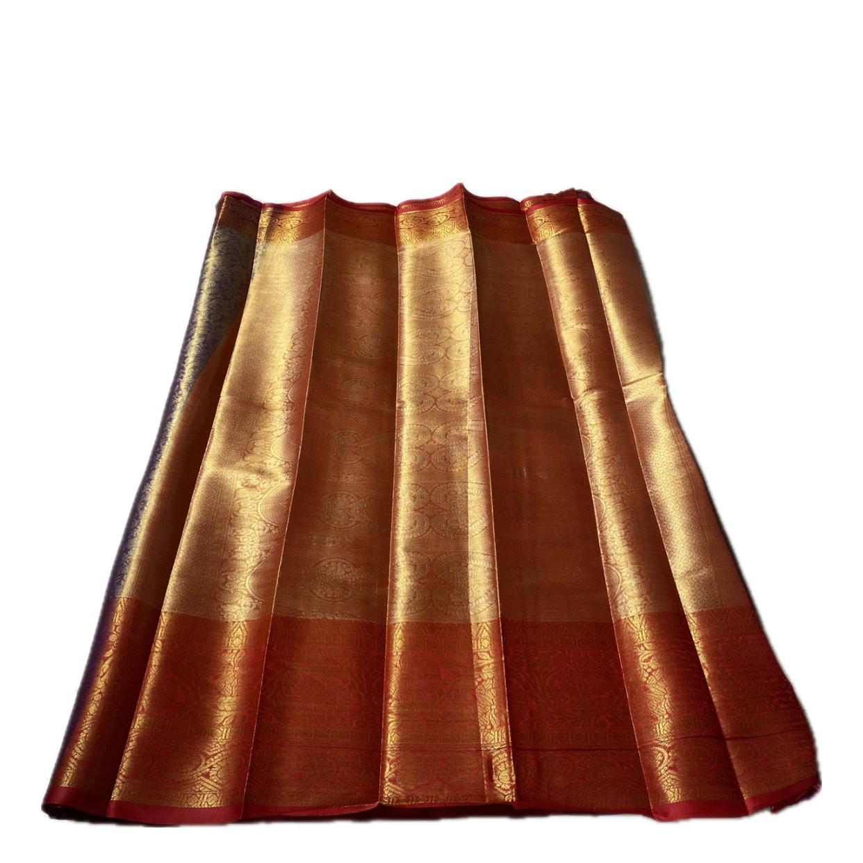 Panchali  Warm Golden Glow Brocade Semi Silk saree in Violet