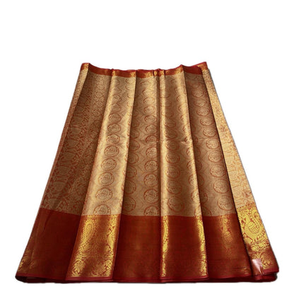 Panchali Warm Golden Glow Semi Silk saree in Orange