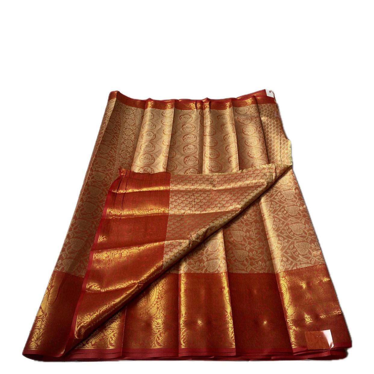 Panchali Warm Golden Glow Semi Silk saree in Orange