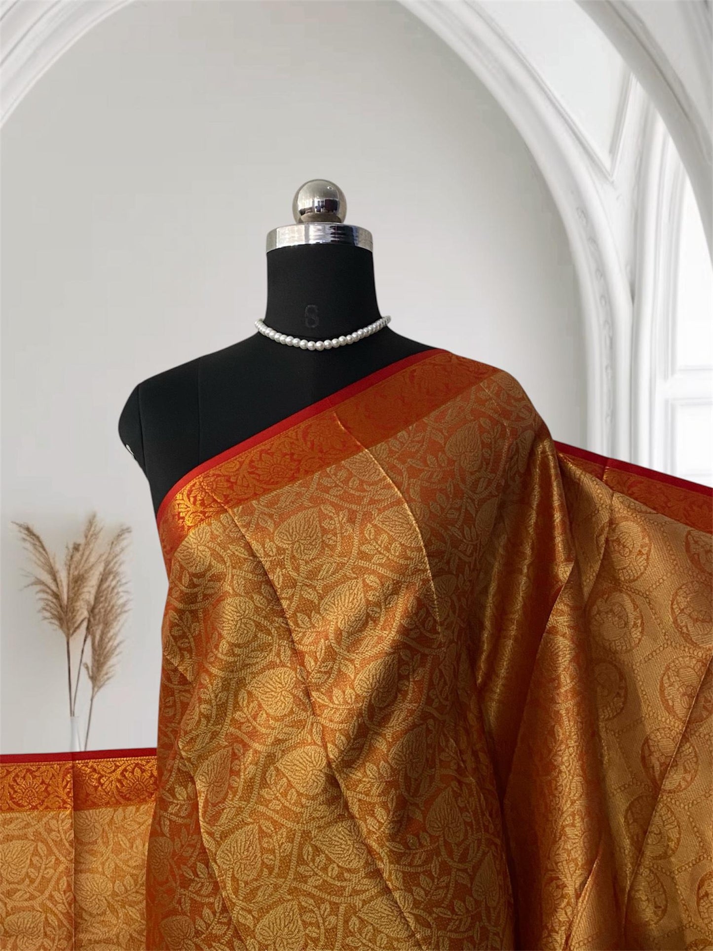 Panchali Warm Golden Glow Semi Silk saree in Orange