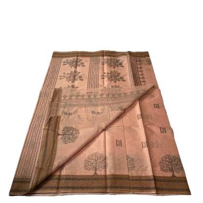 Madhuri Cotton Floral Saree Cream