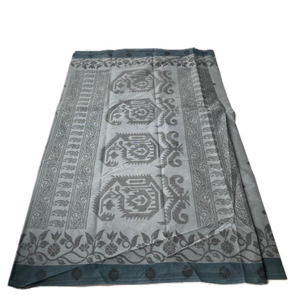 Madhuri Cotton Floral Saree Grey