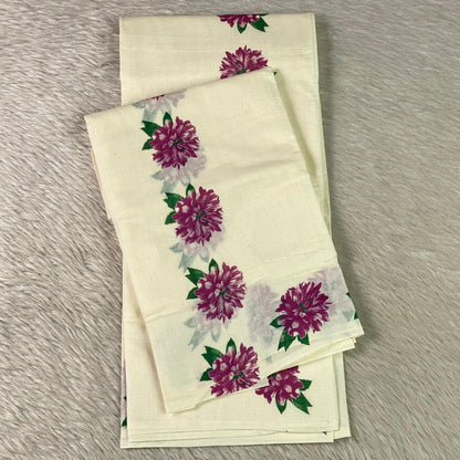 Mageta Daliya Floral Cotton Kerala Set Mund