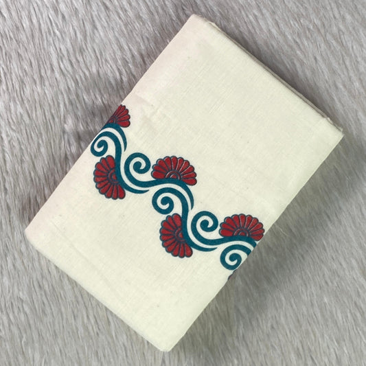 Red Floral Wave Cotton Set Mund