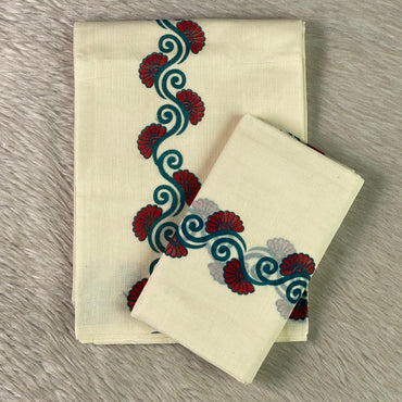 Red Floral Wave Cotton Set Mund