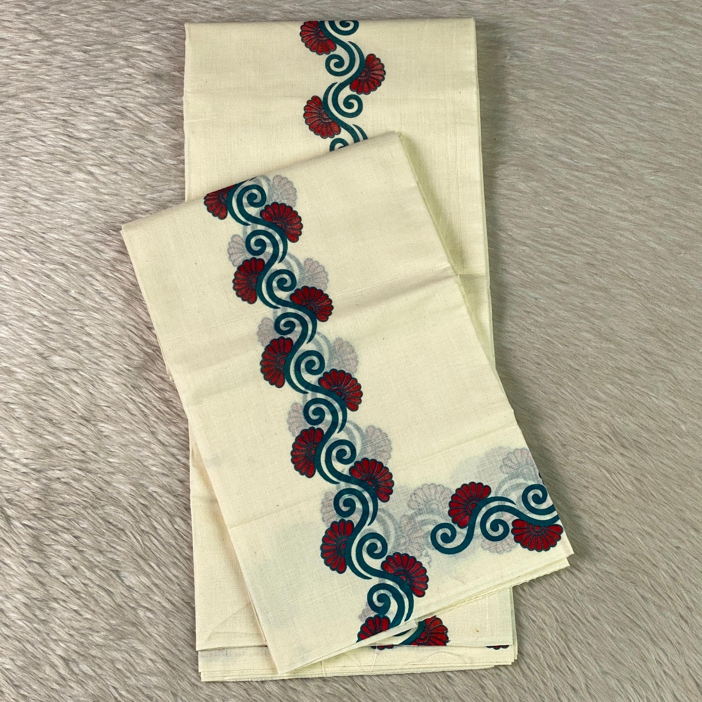 Red Floral Wave Cotton Set Mund