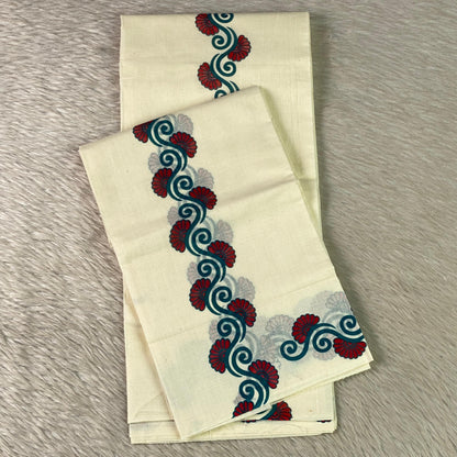 Red Floral Wave Cotton Set Mund
