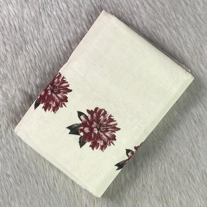 Maroon Daliya Floral Cotton Set Mund
