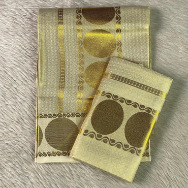Golden Coin Butta Tissue Set Mundu