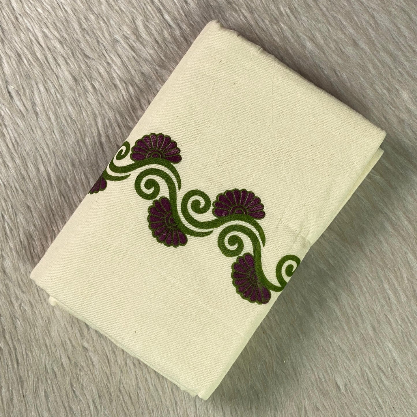 Purple Floral Wave Cotton Set Mund