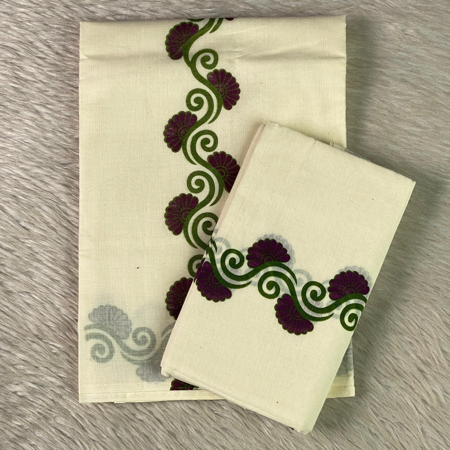 Purple Floral Wave Cotton Set Mund