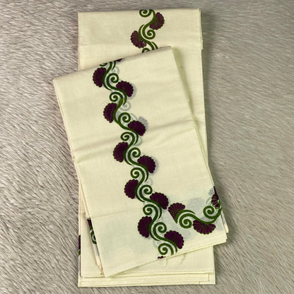 Purple Floral Wave Cotton Set Mund