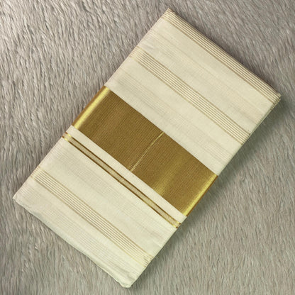 Traditional Kerala Kasavu Cotton Saree with Elegant Golden Border