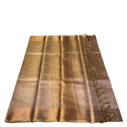 Premium Golden Blush Tissue Saree