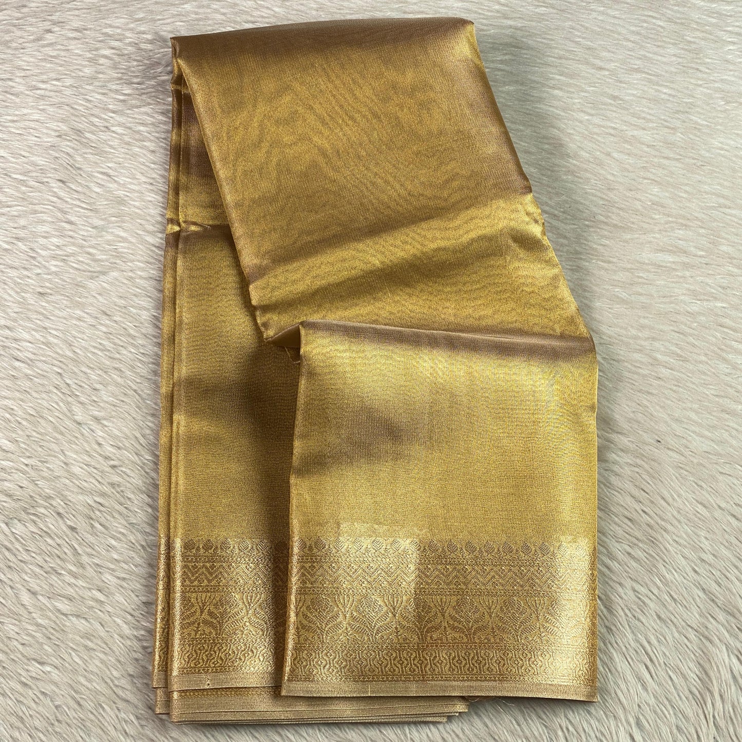 Premium Golden Tissue Saree
