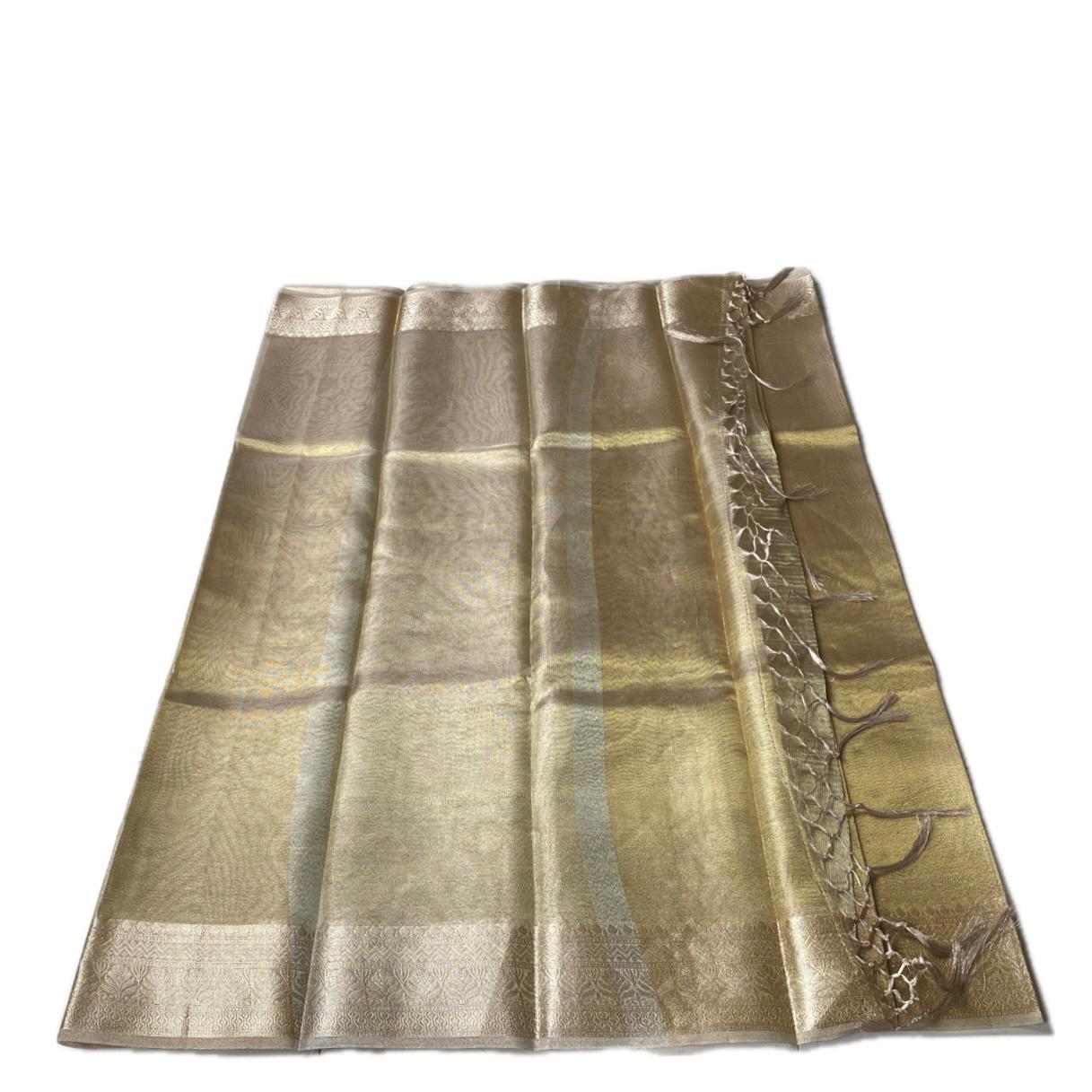 Premium Golden Tissue Saree