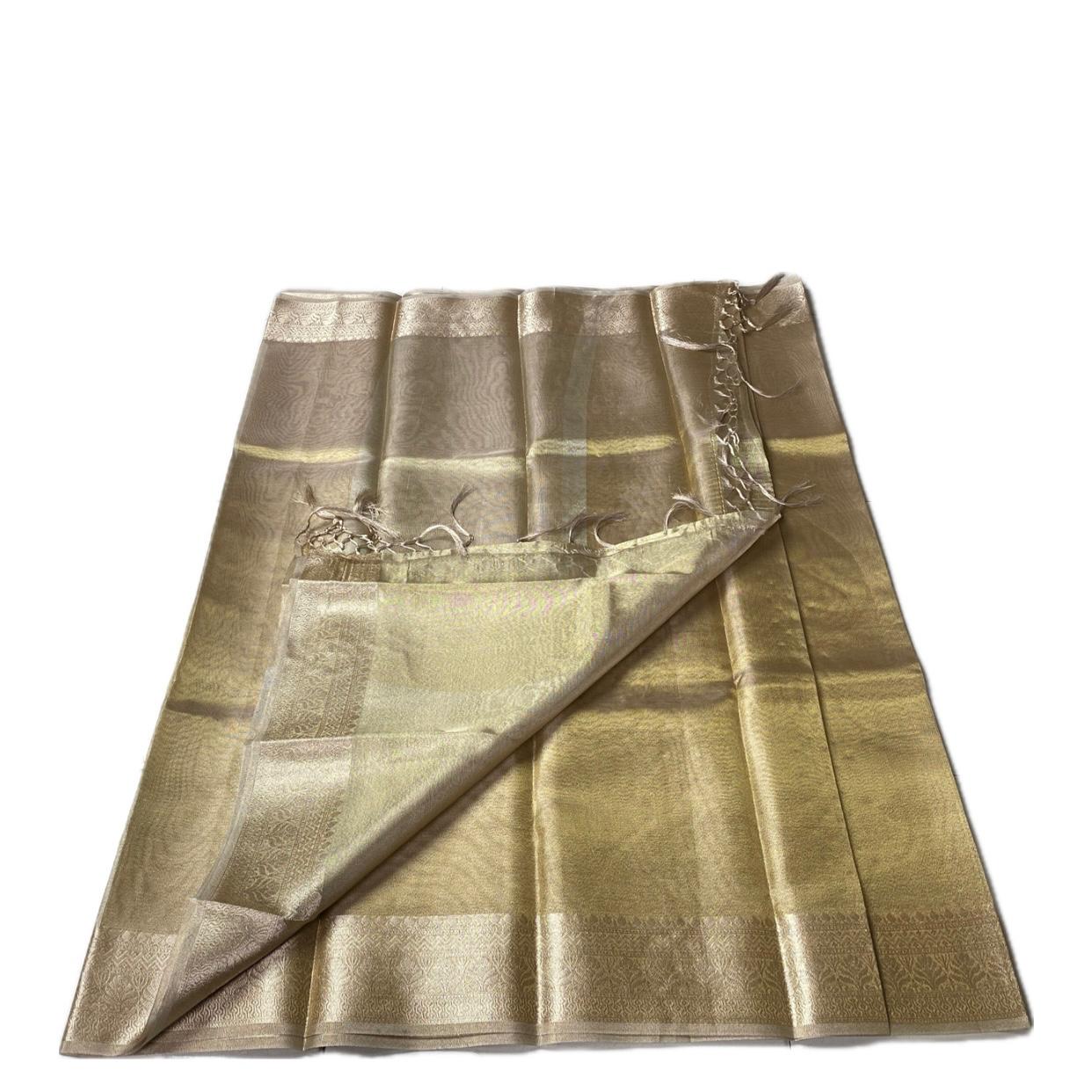 Premium Golden Tissue Saree