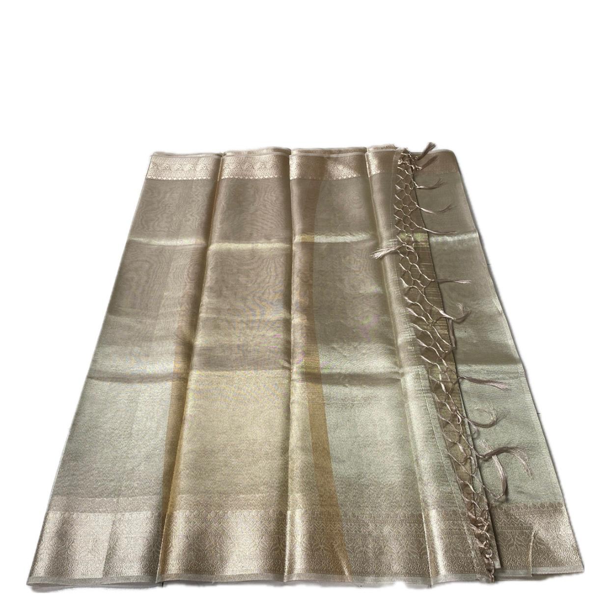 Premium  Golden / Silver  Blend Tissue Saree